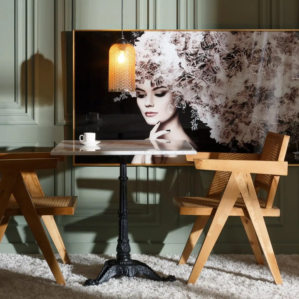 Mesa Bar Tablero en Mármol 70 x 70 x 71 cm