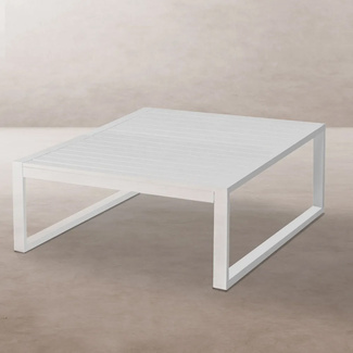 Mesa Baja Jardín IO Aluminio Blanco 100 x 100 x 45 cm 