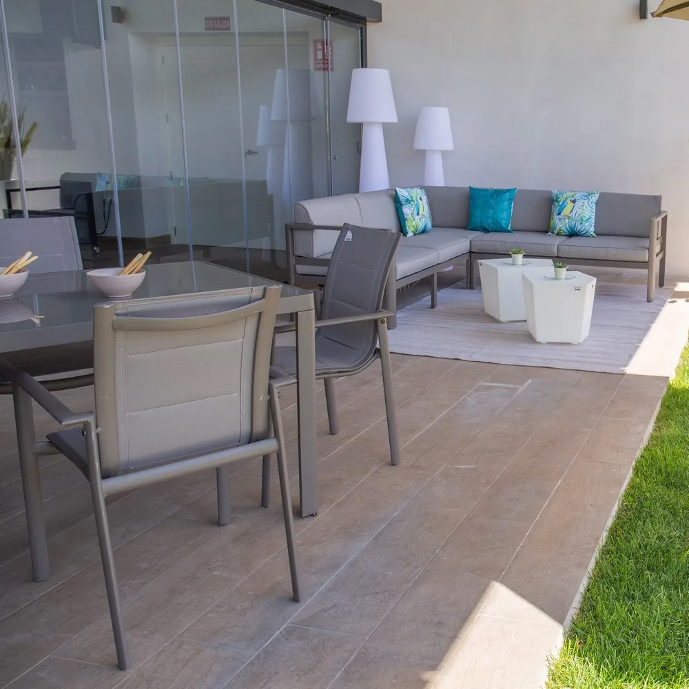 Mesa Comedor Jardín Stella Aluminio Chateau 90 x 90 x 75 cm 