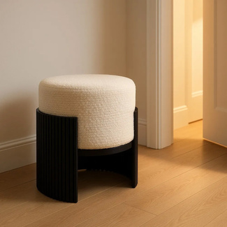 Puf DM Blanco Negro 43 x 43 x 41 cm 