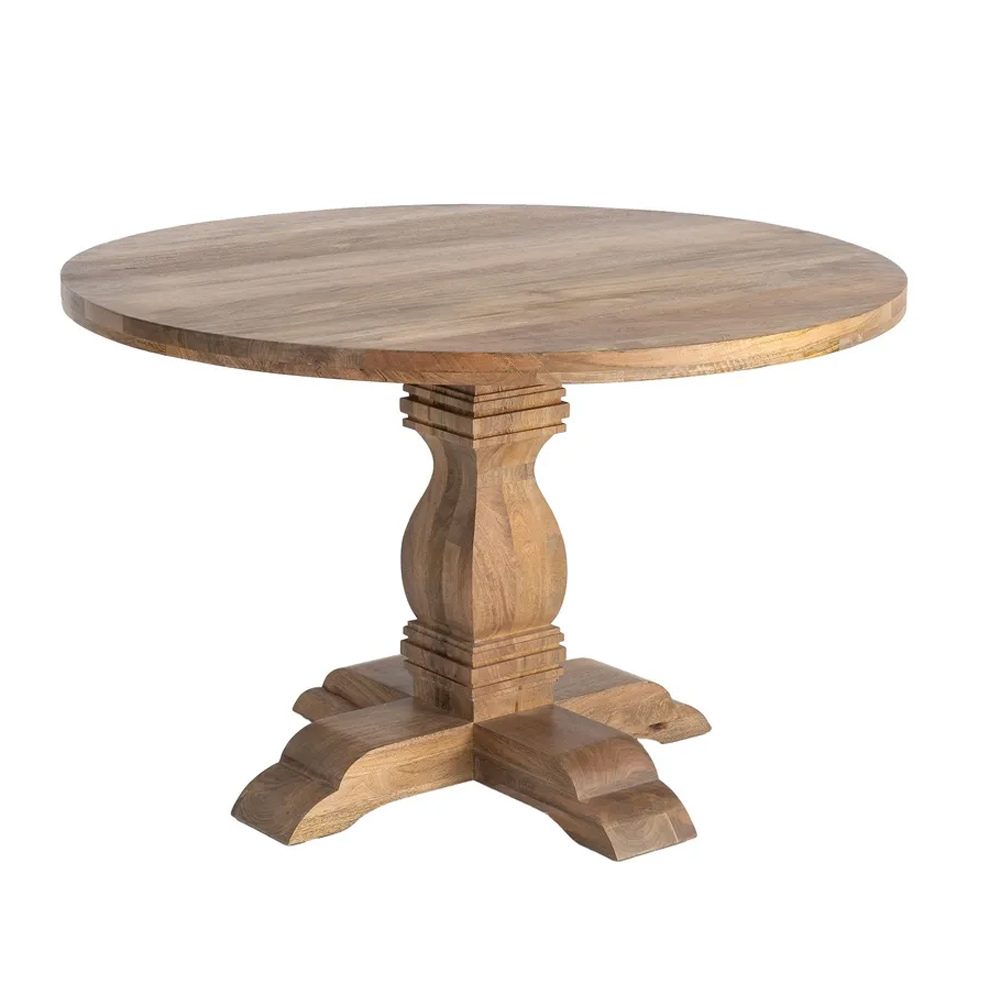 Mesa Comedor de Madera de Mango Natural 120 x 120 x 76 cm 