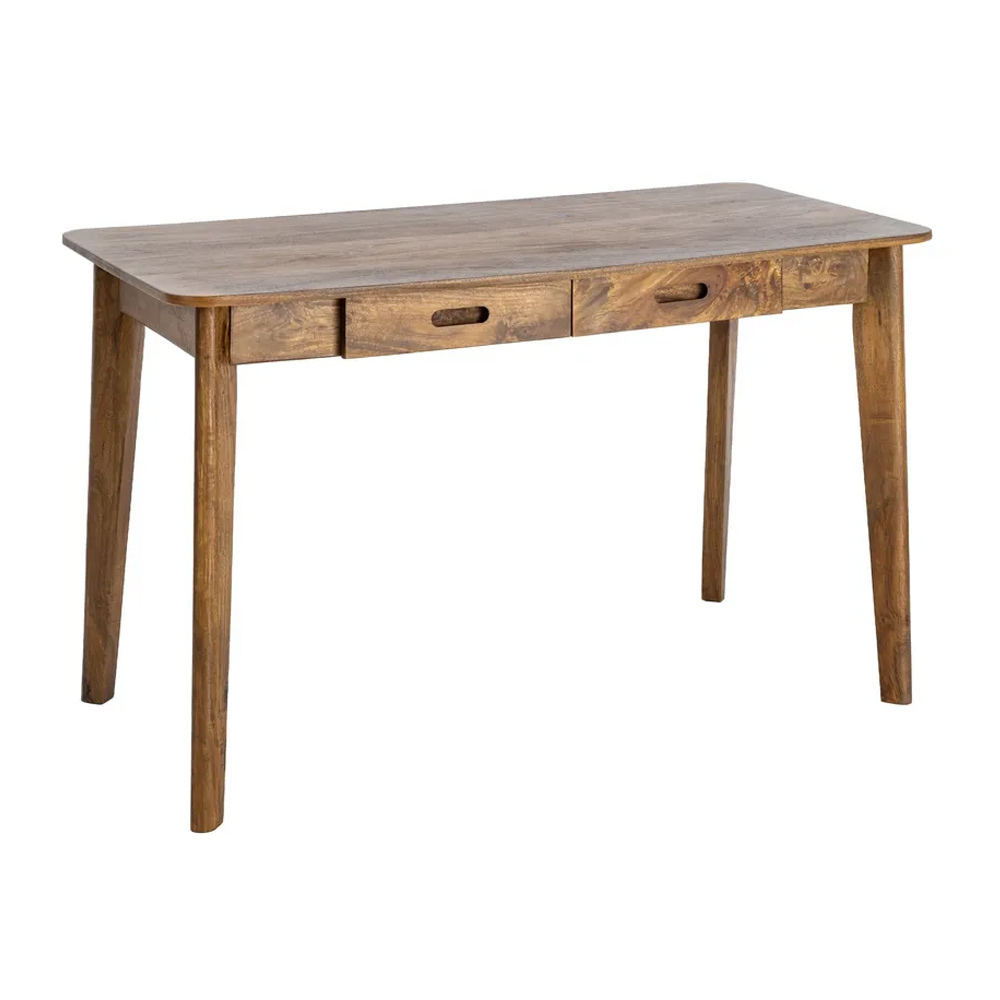Escritorio de Madera de Mango Miel 2 Cajones 65 x 130 x 76 cm  