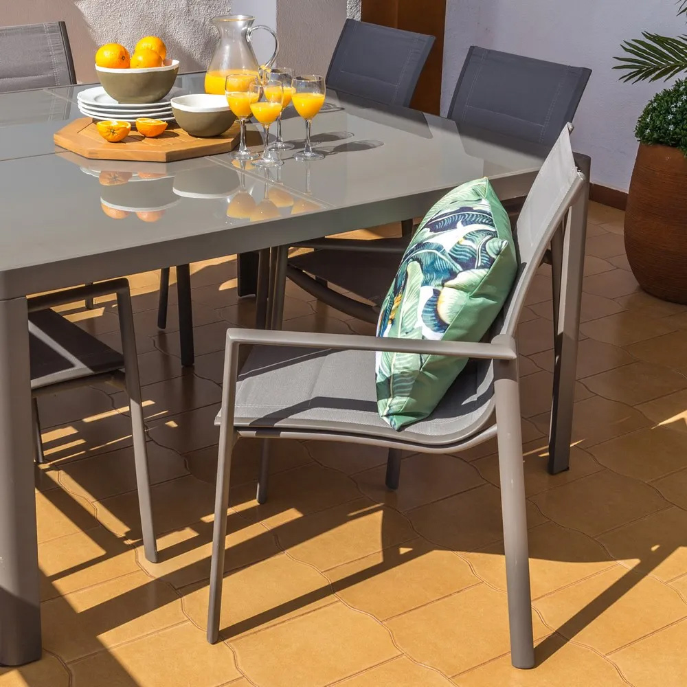 Silla Jardín Apilable Stella de Aluminio 57,5 x 62,4 x 90,5 cm 