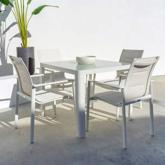 Silla Jardín Apilable Stella de Aluminio 57,5 x 62,4 x 90,5 cm 