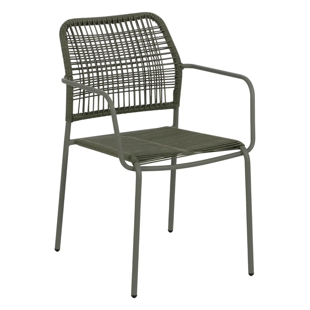 Silla Exterior Apilable de Acero Verde 63 x 53 x 78 cm 