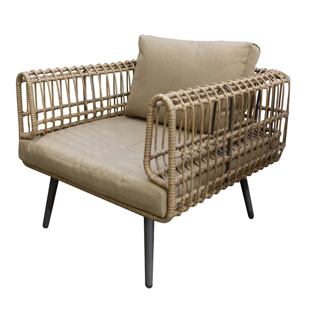 Sillón Exterior Ariki de Acero y Rattán 84 x 83 x 67 cm 