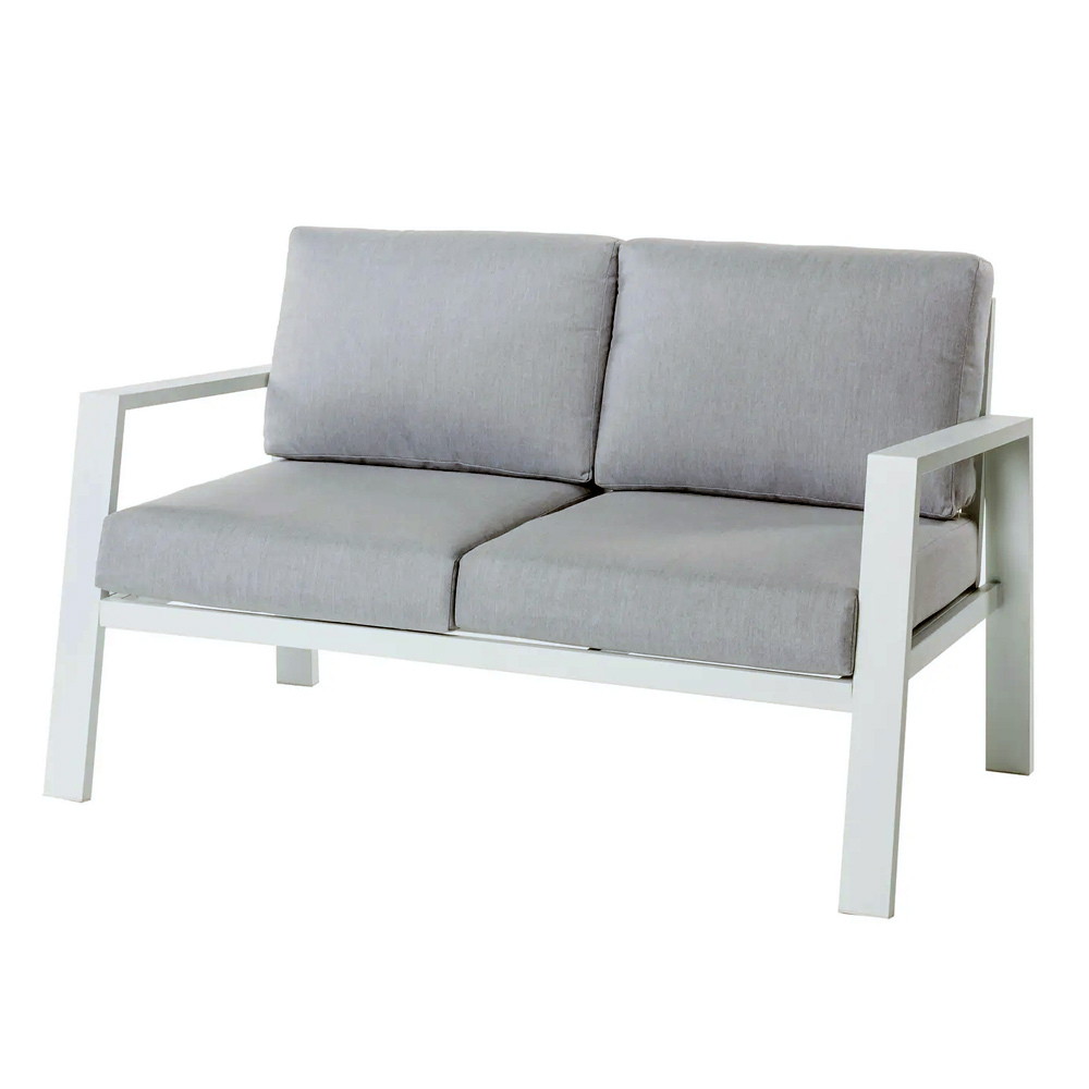 Sofá Exterior 2 Plazas de Aluminio Blanco 74,8 x 132,20 x 73,3 cm 