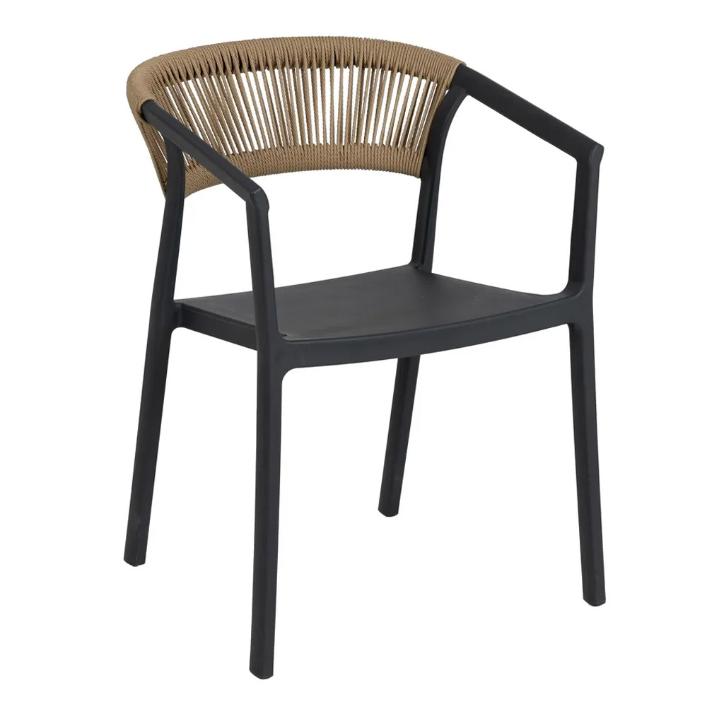 Silla Exterior Polipropileno Antracita 54 x 56 x 75,5 cm 