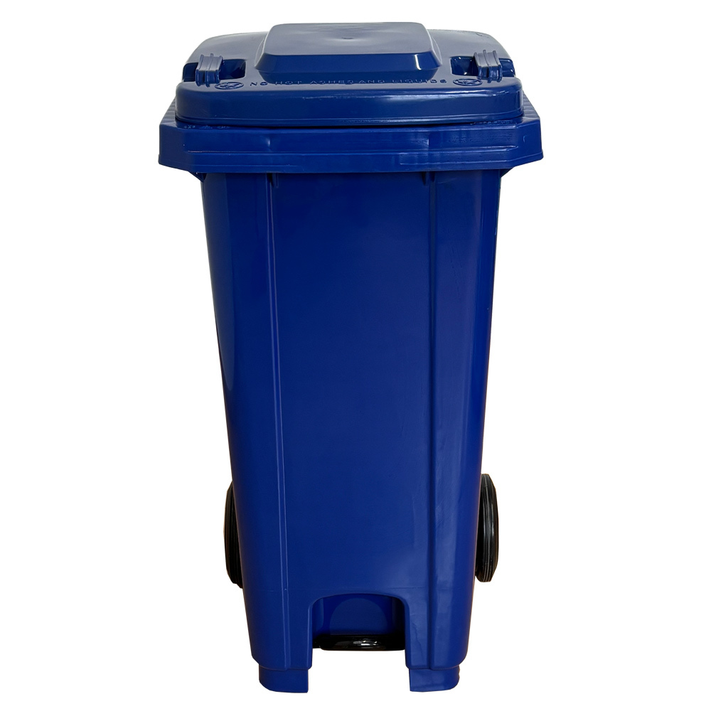 Contenedor de Basura Azul con Pedal de Metal de 120 litros  