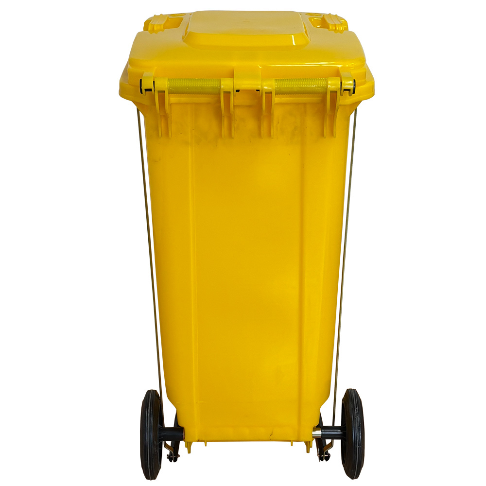 Contenedor de Basura Amarillo con Pedal de Metal de 120 litros  