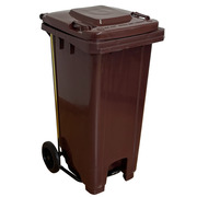Contenedor de Residuos Marrón con Pedal Metálico 120 litros  