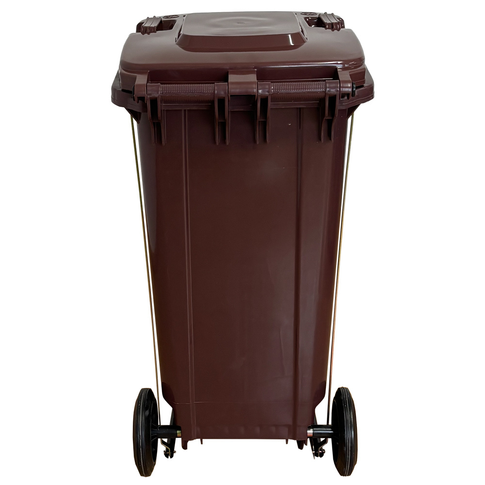 Contenedor de Basura Marrón con Pedal de Metal de 120 litros   