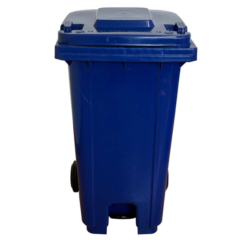Contenedor de Residuos 240 litros Azul con Pedal Metálico 