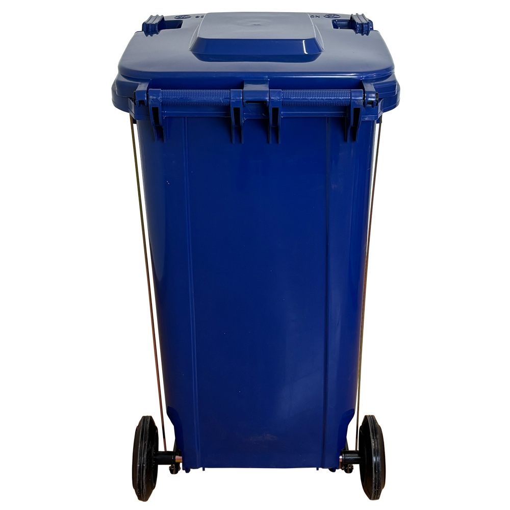 Contenedor de Residuos 240 litros Azul con Pedal Metálico 