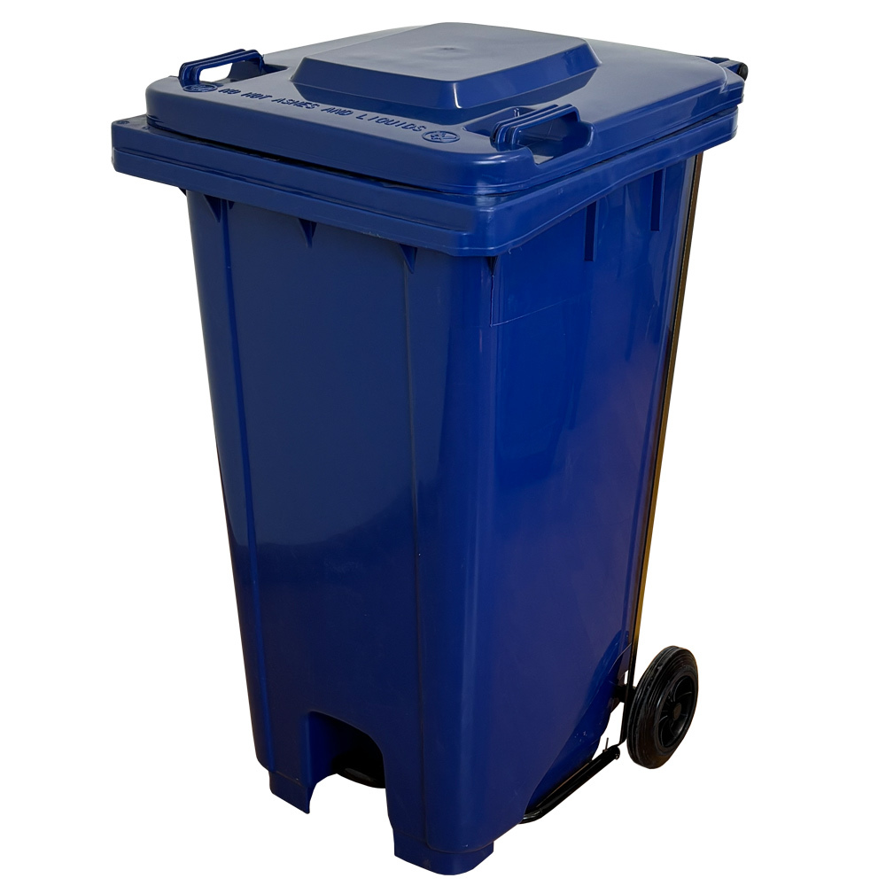 Contenedor de Residuos 240 litros Azul con Pedal Metálico 