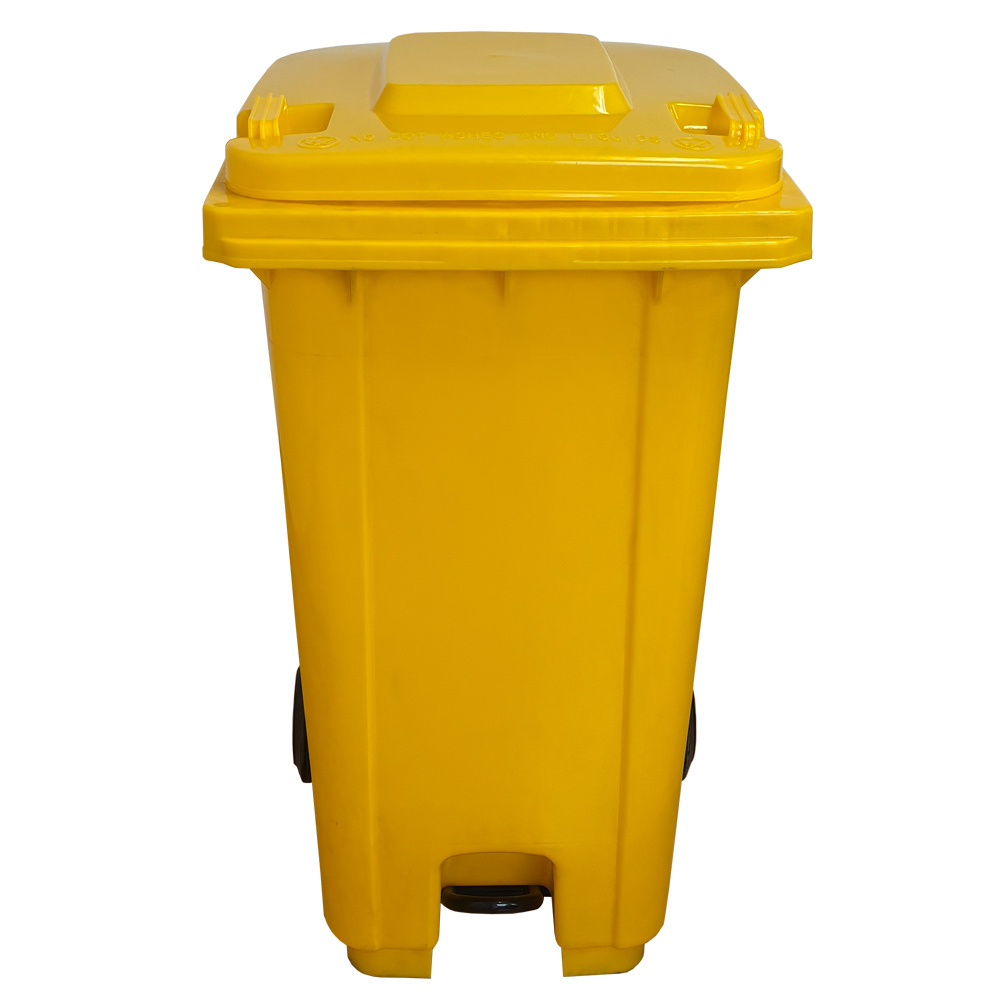 Contenedor de Residuos 240 litros Amarillo con Pedal Metálico 