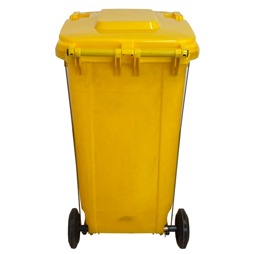 Contenedor de Residuos 240 litros Amarillo con Pedal Metálico 