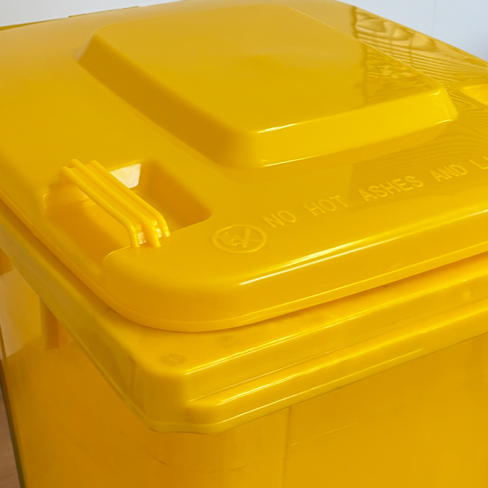 Contenedor de Residuos 240 litros Amarillo con Pedal Metálico 