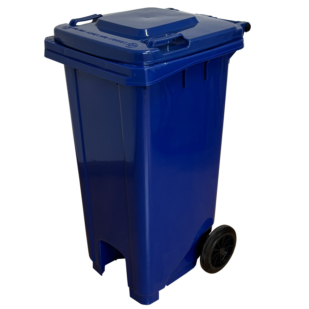 Contenedor de Basura Azul con Pedal de Metal de 120 litros  