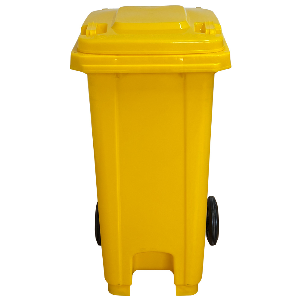 Contenedor de Basura Amarillo con Pedal de Metal de 120 litros  