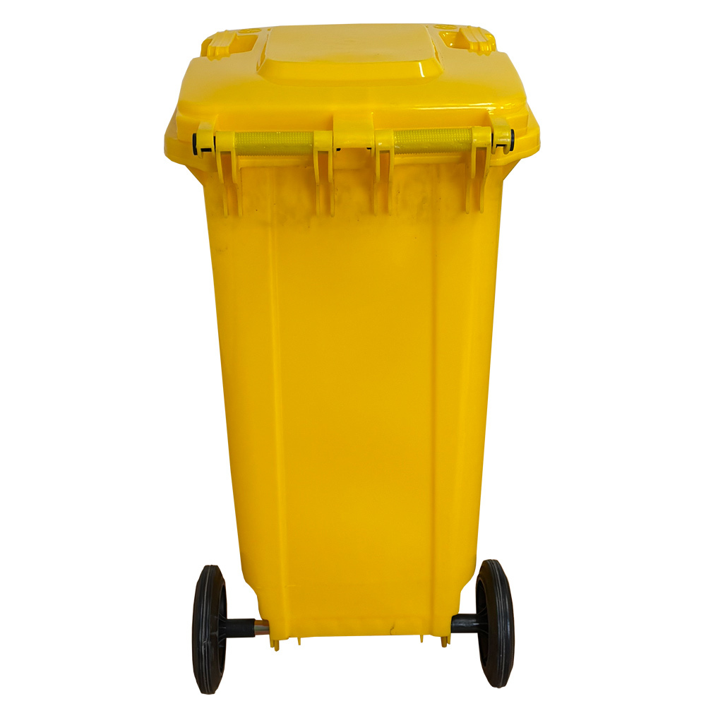 Contenedor de Basura Amarillo con Pedal de Metal de 120 litros  