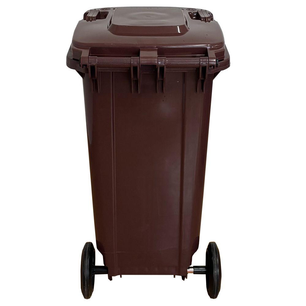 Contenedor de Basura Marrón con Pedal de Metal de 120 litros   