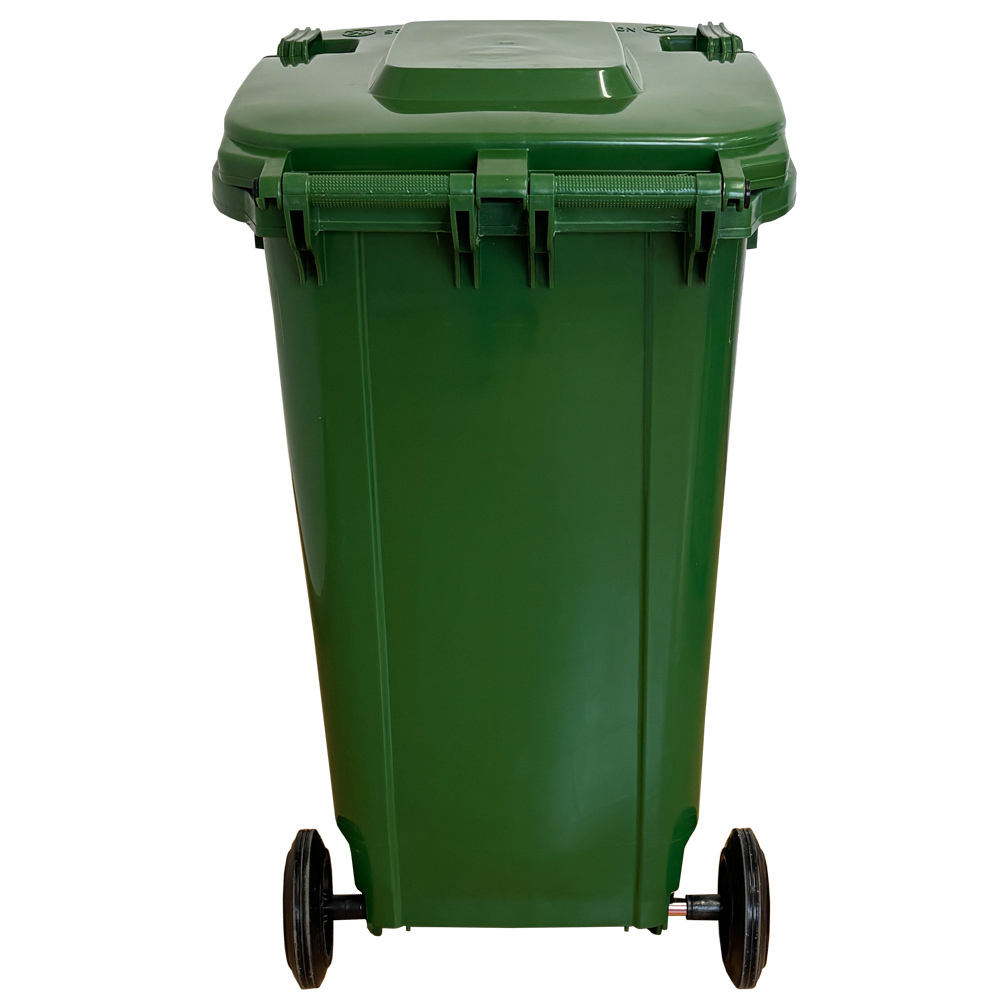 Contenedor de Residuos 240 litros Verde con Pedal Metálico 
