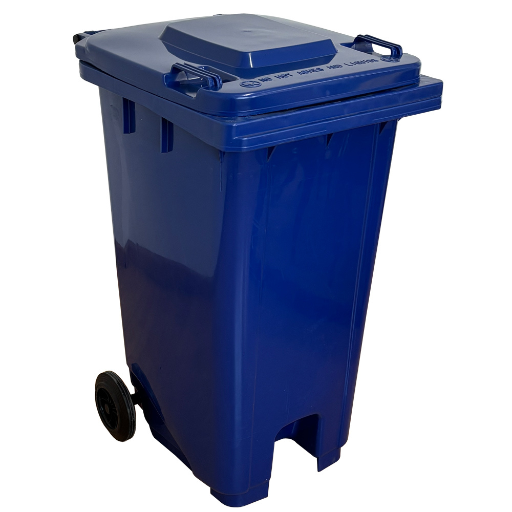 Contenedor de Residuos 240 litros Azul con Pedal Metálico 