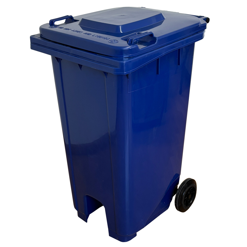 Contenedor de Residuos 240 litros Azul con Pedal Metálico 