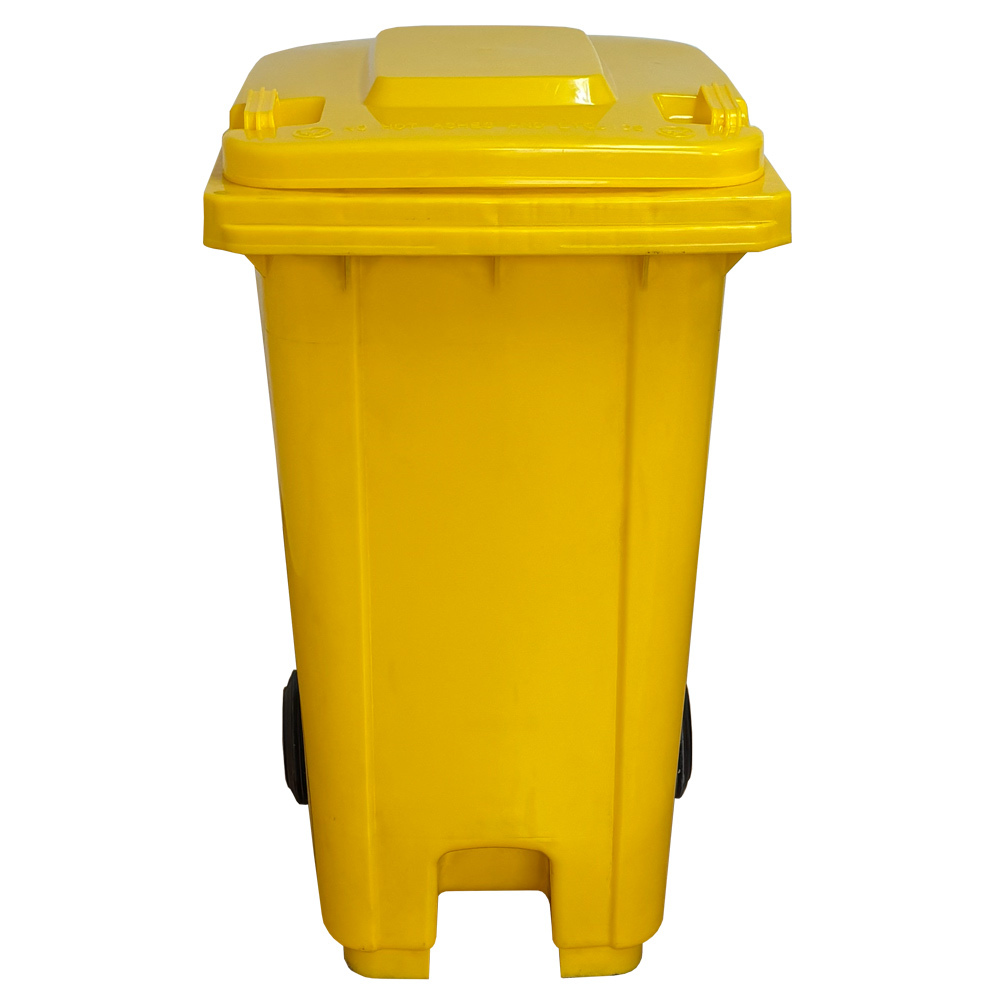 Contenedor de Residuos 240 litros Amarillo con Pedal Metálico 