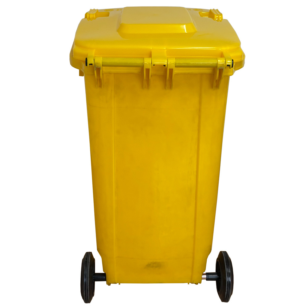 Contenedor de Residuos 240 litros Amarillo con Pedal Metálico 