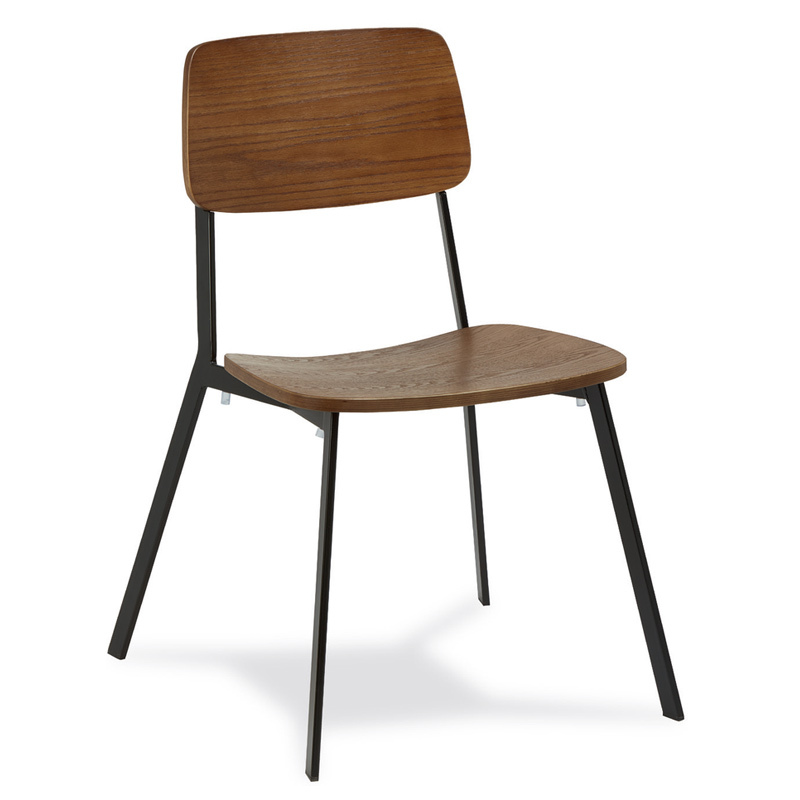 Silla Armazón Acerado Plastificado Negro Ref.M1041 