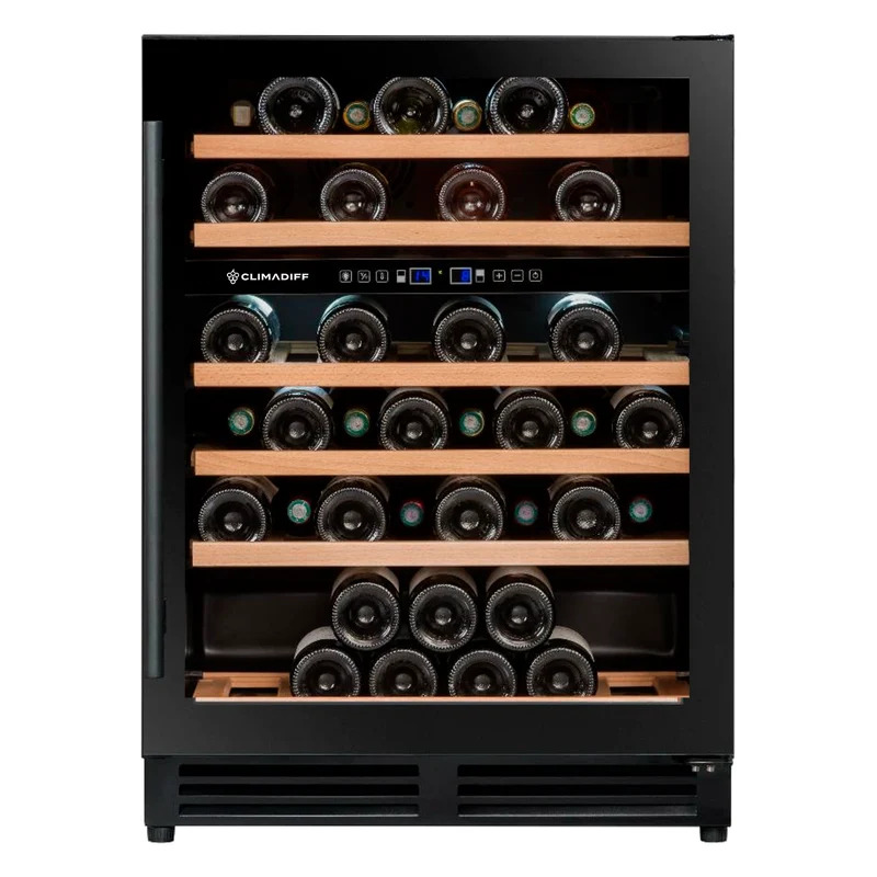 Vinoteca encastrable 2 temperaturas Negra 51 botellas Climadiff CBU50D2B