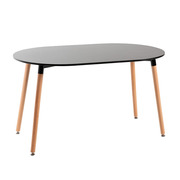 Mesa Nera Ovalada 80 x 130 cm