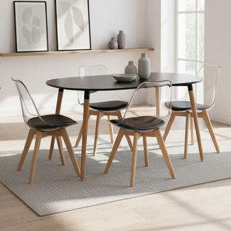 Mesa Nera Ovalada 80 x 130 cm