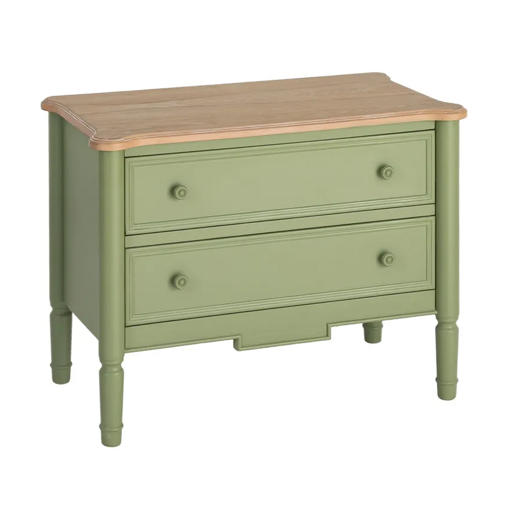 Cómoda de Madera Natural Verde 2 Cajones 45 x 80 x 60 cm 