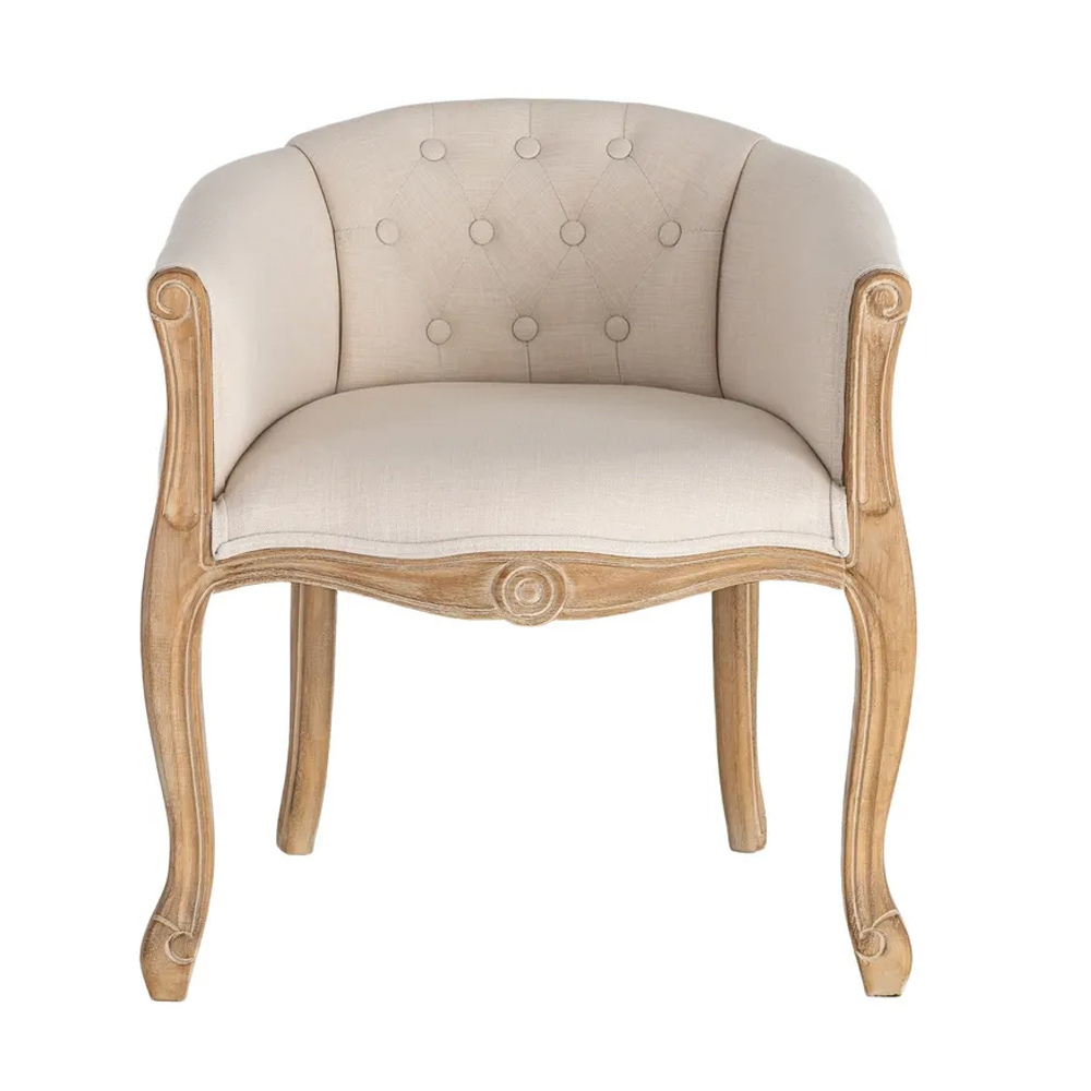 Sillón de Madera Natural Blanco 60 x 63 x 69 cm 