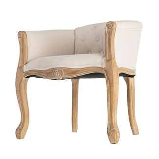 Sillón de Madera Natural Blanco 60 x 63 x 69 cm 