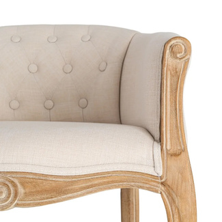 Sillón de Madera Natural Blanco 60 x 63 x 69 cm 
