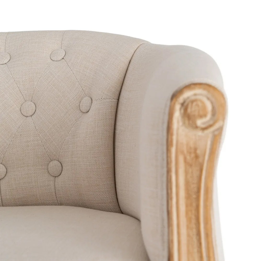 Sillón de Madera Natural Blanco 60 x 63 x 69 cm 