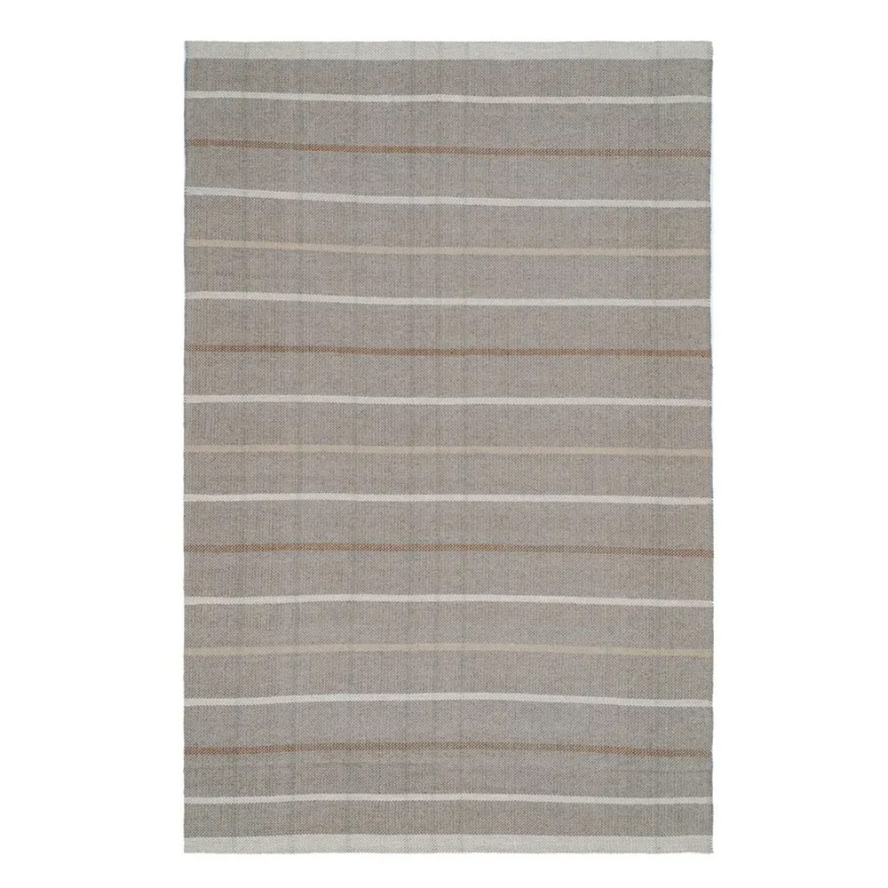Alfombra Rayas Lana y Algodón Natural 160 x 230 cm 