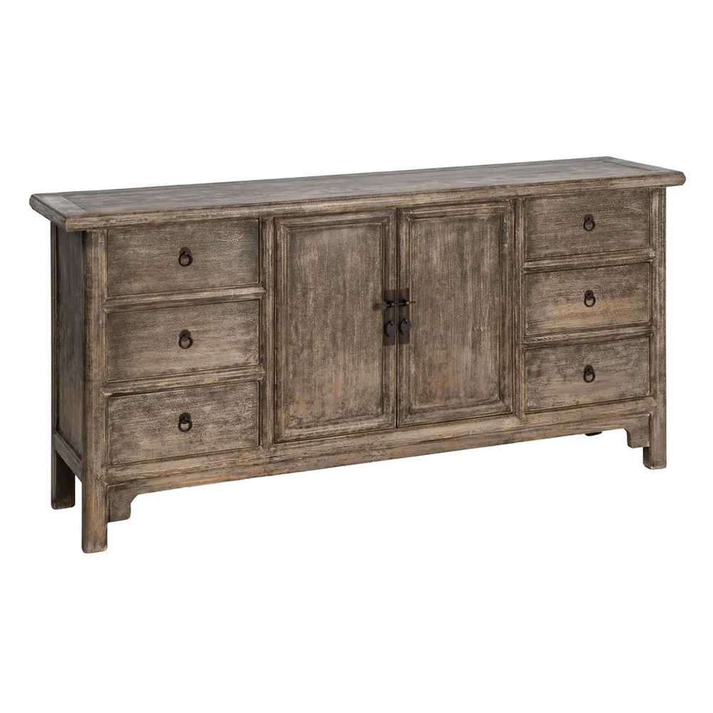 Aparador de Madera de Pino Reciclada 2 Puertas 44 x 180 x 86 cm 