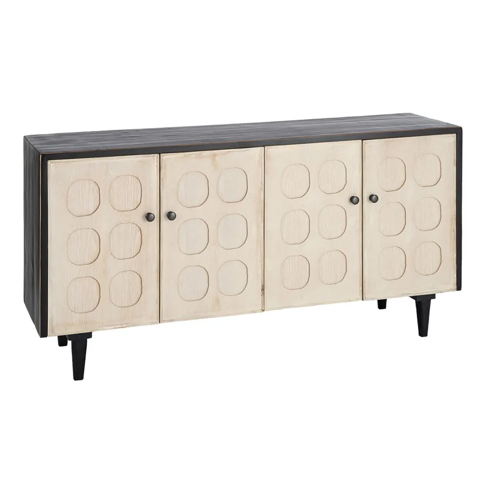 Aparador de Madera de Pino Reciclada 4 Puertas 45 x 160 x 80 cm 
