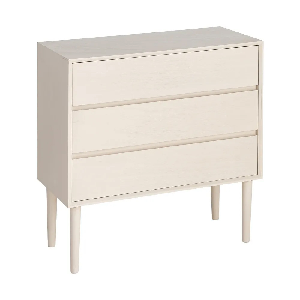 Cómoda Crema con 3 Cajones 35 x 75 x 75 cm 