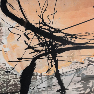 Cuadro Abstracto Impreso en Madera DM 3 x 73 x 73 cm 
