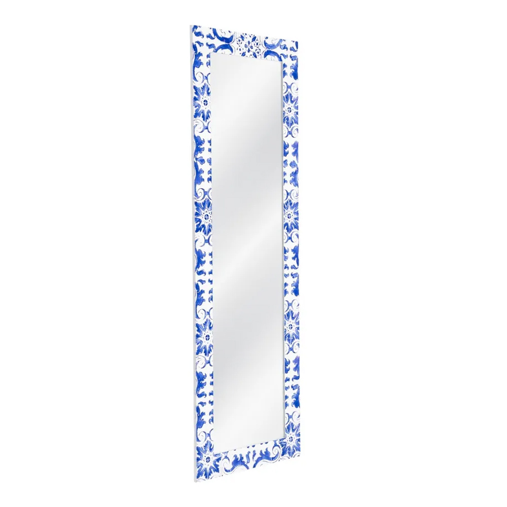 Espejo Marco en DM Textura Blanco y Azul 2 x 53 x 155 cm  