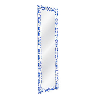 Espejo de DM Textura Blanco y Azul 2 x 53 x 155 cm 