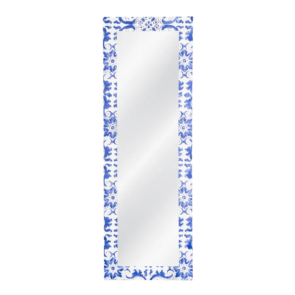 Espejo de DM Textura Blanco y Azul 2 x 53 x 155 cm 
