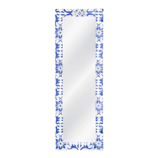 Espejo de DM Textura Blanco y Azul 2 x 53 x 155 cm 