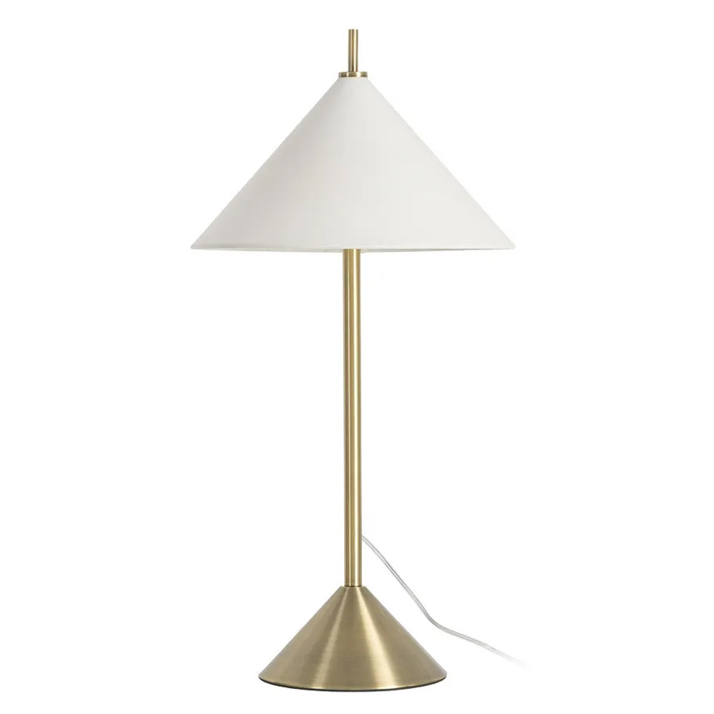Lámpara de Mesa en Metal Dorado y Pantalla de Lino 39 x 39 x 108 cm 